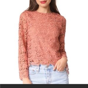 Alice + Olivia Lace bell sleeve top